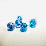 Handmade Glass Faceted Round Flower Beads 8mm Aqua / 5pcs - Beadsy Beads