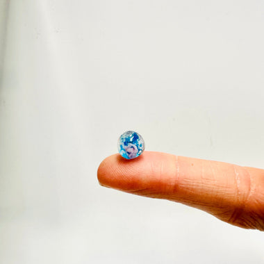 Handmade Glass Faceted Round Flower Beads 8mm Aqua / 5pcs - Beadsy Beads