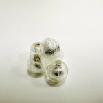 Handmade Glass Silver Foiled Round Beads 8mm White / 5pcs - Beadsy Beads