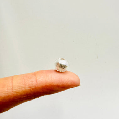 Handmade Glass Silver Foiled Round Beads 8mm White / 5pcs - Beadsy Beads