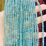 Authentic Light Apatite Crystal Faceted Round Gemstones Beads 4mm -15.5" Strand