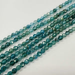 Authentic Light Apatite Crystal Faceted Round Gemstones Beads 4mm -15.5" Strand