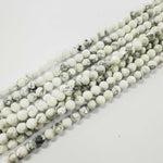 Authentic Howlite Faceted Round Gemstones Beads 4mm -15.5" Strand