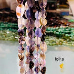 Authentic Iolite ( Water Sapphire) Potato Tumbled Nugget Gemstones Beads 8-10mm - 15.5" Strand