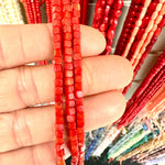 Irradiated Bamboo Coral Cube Bead 3mm - 15.5"inches Strand - Beadsy Beads