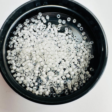 Japanese Delica Seed Beads sz11 / DB066 White AB - 3 grams - Beadsy Beads