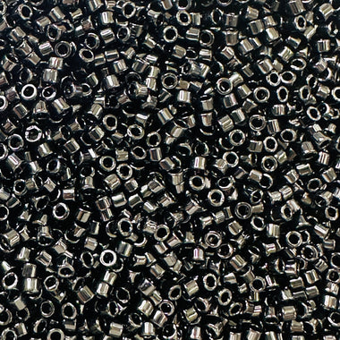 Japanese Miyuki Delica Seed Beads 11/0 DB001 Gunmetal - 5 grams - Beadsy Beads