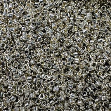 Japanese Miyuki Delica Seed Beads 11/0 DB035 Galvanised Silver - 3 grams - Beadsy Beads
