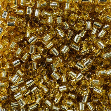 Japanese Miyuki Delica Seed Beads 8/0 DB0042 Silver Lined Gold - 5 grams - Beadsy Beads