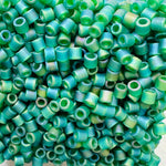 Japanese Miyuki Delica Seed Beads 8/0 DBL858 Matte TR Green AB - 5 grams - Beadsy Beads