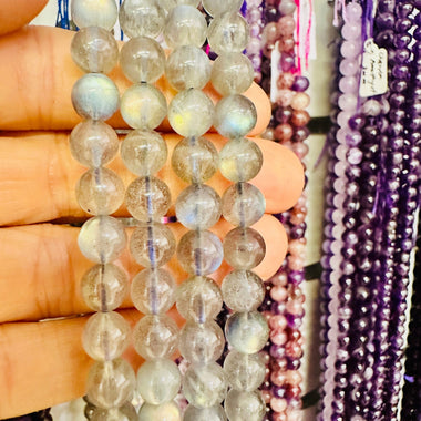 Labradorite Crystal Beads Round 8mm - 15.5in Strand - Beadsy Beads