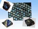 7.5 - 8mm Authentic! Natural Labradorite A+ Gemstones Beads Round- 15.5in Strand
