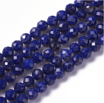 Lapis Lazuli Crystal Round Faceted Gemstone Beads 4mm - 15.5" Strand - Beadsy Beads