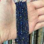 Lapis Lazuli Crystal Round Faceted Gemstone Beads 4mm - 15.5" Strand - Beadsy Beads