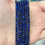 Lapis Lazuli Crystal Round Gemstone Beads 4mm - 15.5" Strand - Beadsy Beads