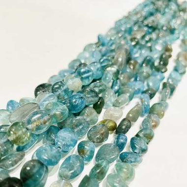 Light Blue Apatite Tumbled Nugget Gemstones Beads 10 - 8mm - 15.5" Strand - Beadsy Beads