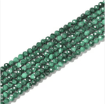 Malachite Crystal Round Faceted Gemstone Beads 4mm - 15.5" Strand - Beadsy Beads