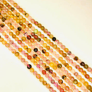 Mix Coloured Rutilated Quartz Round Crystal Bead Strand 4.5mm 15.5'' - Beadsy Beads
