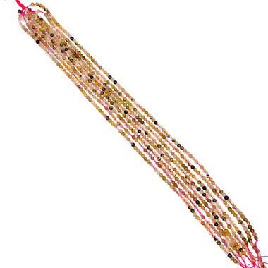 Mix Coloured Rutilated Quartz Round Crystal Bead Strand 4.5mm 15.5'' - Beadsy Beads