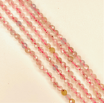 Morganite Crystal Round Faceted Gemstone Beads 2.5mm - 15.5" Strand - Beadsy Beads