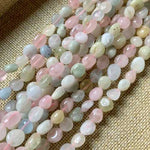 Morganite Crystal Tumbled Nugget Gemstones Beads 8 - 10mm - 15.5" Strand - Beadsy Beads