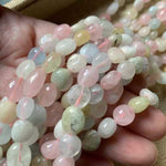 Morganite Crystal Tumbled Nugget Gemstones Beads 8 - 10mm - 15.5" Strand - Beadsy Beads