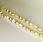 Natural Freshwater Baroque Pearls Beads 9 - 10 mm - 15.5"inches Strand White - Beadsy Beads