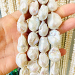Natural Freshwater Pearl Baroque Beads 20mm - 15.5"inches Strand - Beadsy Beads