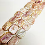 Natural Freshwater Pearl Flat Rectangular Beads 20x 15 mm - 15.5"inches Strand light Purple - Beadsy Beads
