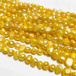 Natural Freshwater Pearls Baroque Nugget Beads 7 - 6mm - 15"inch Strand Yellow - Beadsy Beads