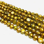 Natural Freshwater Pearls Baroque Nugget Beads 7 - 8mm - 15"inch Strand Bronze Gold - Beadsy Beads
