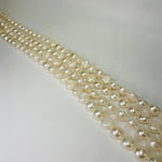 Natural Freshwater Pearls Beads 8 - 9 mm - 15.5"inches Strand White Button Shape - Beadsy Beads