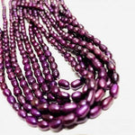 Natural Freshwater Pearls Rice Beads 6mm - 15"inches Strand Fuchsia - Beadsy Beads