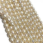 Natural Freshwater Pearls Rice Oval Beads 8mm - 15.5"inch Strand White - Beadsy Beads