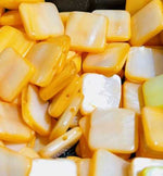 Natural Mother of Pearls / Shell Beads 10mm - Square - 20pcs Yellow - Beadsy Beads
