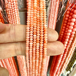 Natural Pink Coral Crystal Bead Saucer 4mm - 15.5"inches Strand - Beadsy Beads