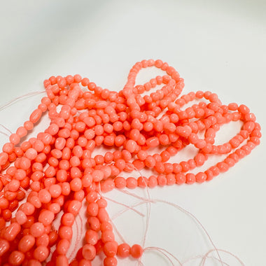 Natural Pink Coral Irregular Shape Beads 3m - 4mm - 15.5 inches strand - Beadsy Beads