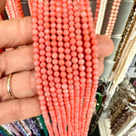 Natural Pink Coral Round Bead 4mm - 15.5"inches Strand - Beadsy Beads