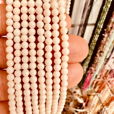 Natural White Coral Bead 4mm - 15.5"inches Strand - Beadsy Beads