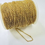 Nickel Free Gold Plated Chain - Chain Link Rolo 3mm - 1 Metre - Beadsy Beads