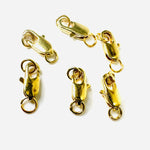 Nickel Free Lobster Clasp Set - Yellow Gold Plated 10pcs - Beadsy Beads
