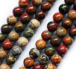 Picasso Jasper Crystal Gemstone Beads Round 8mm - 15.5in Strand - Beadsy Beads