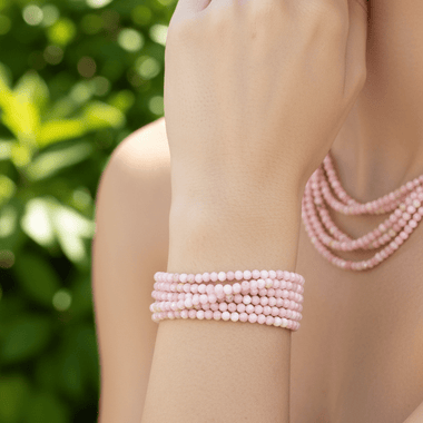 Pink Opal Crystal Faceted Round Gemstones Beads 3mm -15.5" Strand - Beadsy Beads