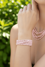 Pink Opal Crystal Faceted Round Gemstones Beads 3mm -15.5" Strand - Beadsy Beads