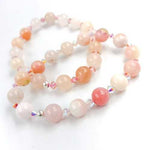 Pink Opal Gemstone / Swarovski Crystals Bracelet size 8mm - Beadsy Beads