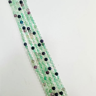 Rainbow Fluorite Crystal Gemstone Round Beads 6mm - 15.5 inches strand - Beadsy Beads