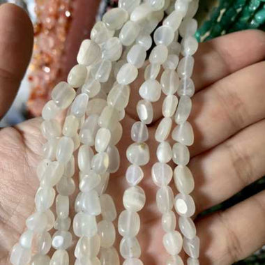 Rainbow Moonstone Tumbled Nugget Gemstones Beads 10 - 8mm - 15.5" Strand - Beadsy Beads