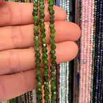 RARE! Diopside Crystal Round Faceted Gemstone Beads 4mm - 15.5" Strand - Beadsy Beads