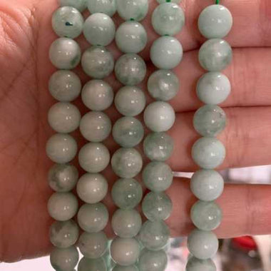 RARE Green Angelite / Celestite Loose Gemstone Beads 8mm - 15.5in Strand - Beadsy Beads