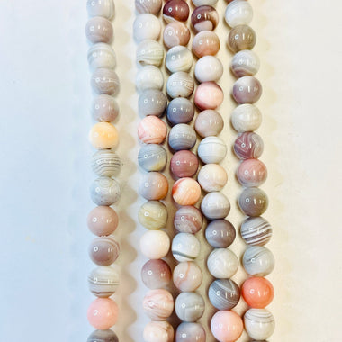 RARE! PINK Botswana Agate Round Gemstone Beads 6mm - 15.5 inches strand - | Comforting Energies and Inner Stability - Beadsy Beads
